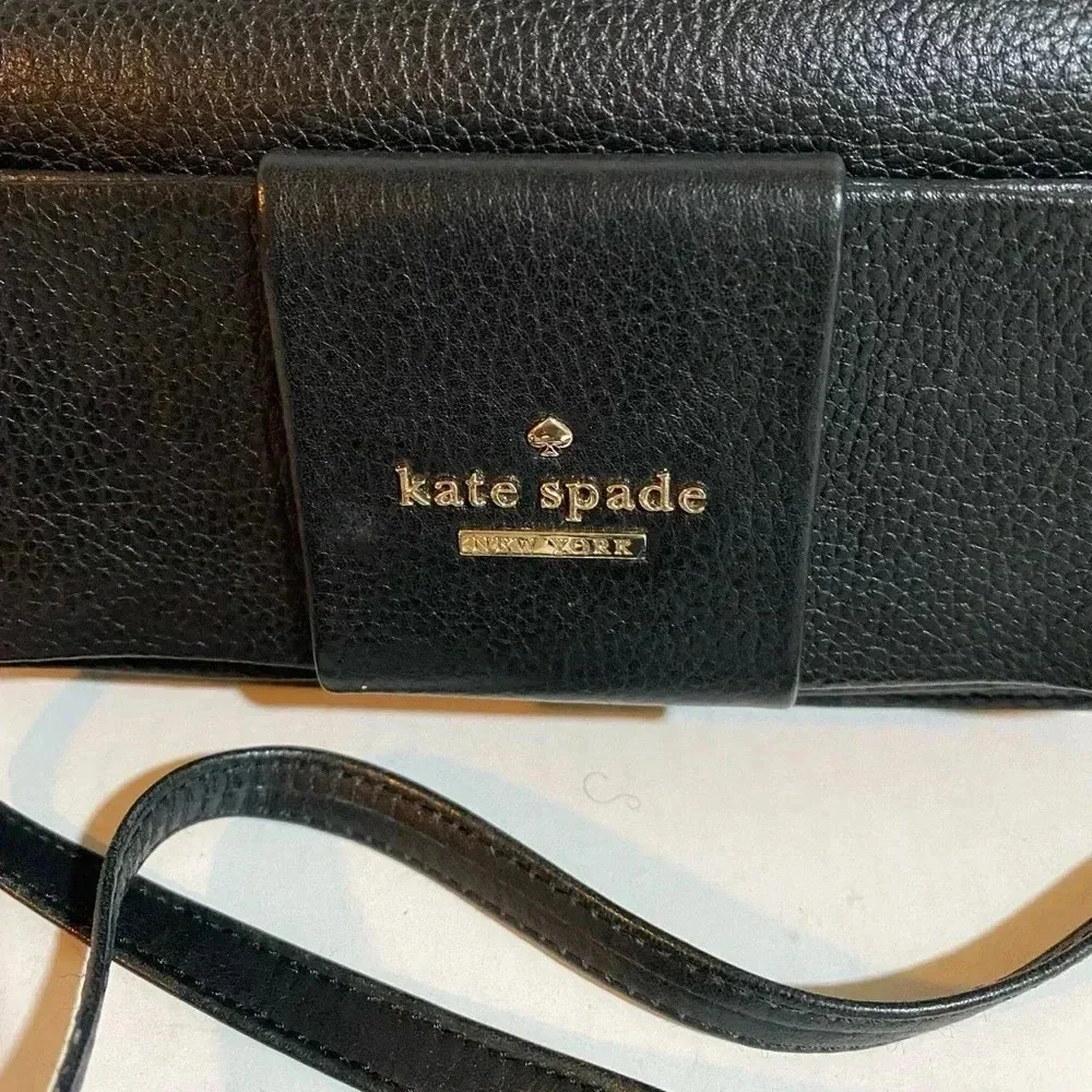 Kate spade black leather crossbody handbag